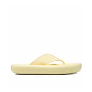 Air Slides Rubberen Zool Logo Detail Stella McCartney , Yellow , Dames