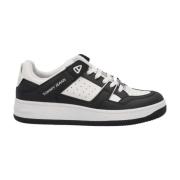 Retro Leren Sneakers - Zwart Tommy Hilfiger , Black , Heren