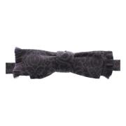 Elegante Zwarte Paisley Zijde-Wol Vlinderdas Dolce & Gabbana , Black ,...