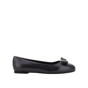 Zwarte leren ballerina flats Salvatore Ferragamo , Black , Dames