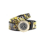 Zwarte leren riem met logogesp Versace Jeans Couture , Multicolor , He...