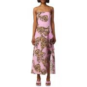 Fantasie Print One-Shoulder Lange Jurk Versace Jeans Couture , Pink , ...