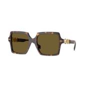 Bruin Donker Frame Zonnebril Versace , Brown , Unisex