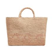 Raffia Winkelmand Natuurlijke Stijl Bonpoint , Beige , Dames