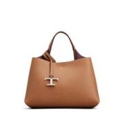 Logo-Hanger Leren Tote Tas Tod's , Brown , Dames