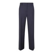 Blauwe wollen broek met ritssluiting Max Mara Weekend , Blue , Dames