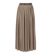 Geplooide Blauwe Lange Rok Max Mara Weekend , Beige , Dames