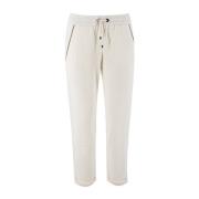 Sportieve Juweel Trim Trekkoord Broek Brunello Cucinelli , Beige , Dam...