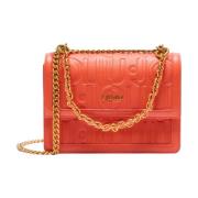 Oranje Crossbody Tas met Glanzende Afwerking Liu Jo , Orange , Dames