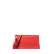 Empire Schoudertas Glad en Getextureerd Leer Michael Kors , Red , Dame...