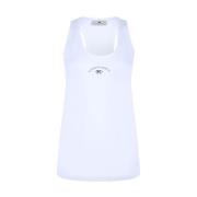 Studded Racerback Tank Top Elisabetta Franchi , White , Dames