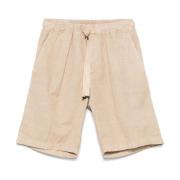 Beige Geplooide Shorts met Zakken Myths , Beige , Heren