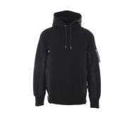 Zwarte hoodie met nylon inzetstukken Sacai , Black , Heren