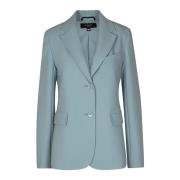 Gabardine Blazer met Revers en Gewatteerde Schouders Max Mara Weekend ...