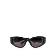 Cat-eye Acetaat zonnebril met gouden logo Balenciaga , Black , Dames