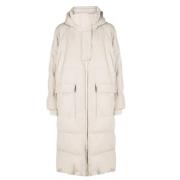 Elegante Lange Pufferjas Brunello Cucinelli , Beige , Dames