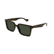 Groene Lens Havana Frame Zonnebril Gucci , Brown , Unisex