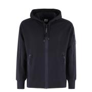 Diagonaal Fleece Full Zip Hoodie C.p. Company , Blue , Heren