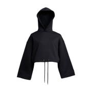 Hoodie met wijde mouwen Stutterheim , Black , Dames