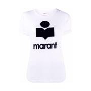 Wit/Zwart T-shirt met stijl Isabel Marant Étoile , White , Dames