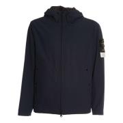 Waterdichte Hooded Jacket voor mannen Stone Island , Blue , Heren