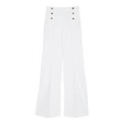 Hoge Taille Wijde Pijp Witte Jeans Twinset , White , Dames