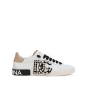 Portofino Rhinestone Sneakers Dolce & Gabbana , White , Dames