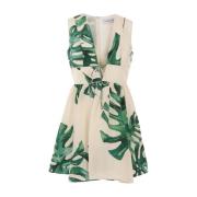 Wild Jungle Mouwloze Mini Jurk Raquel Diniz , Green , Dames