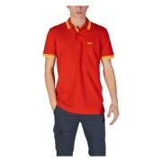 Rode Plain Cotton Polo Shirt Hugo Boss , Red , Heren