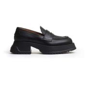 Elegante Leren Loafers voor Vrouwen Marni , Black , Dames