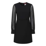 Zwarte zijden jurk met georgette mouwen Max Mara Studio , Black , Dame...