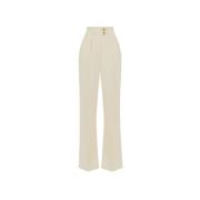 Soepele Crêpe Broek met Gouden Knopen Elisabetta Franchi , White , Dam...