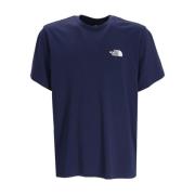 Blauw Logo Print Crew Neck T-shirt The North Face , Blue , Heren