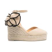 Beige Wedge Espadrilles Sandalen Castañer , Beige , Dames