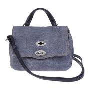 Denim Blue Raw Twist Lock Tas Zanellato , Blue , Dames