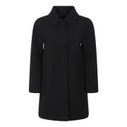 Zwarte wollen jas met knoopsluiting Max Mara Studio , Black , Dames