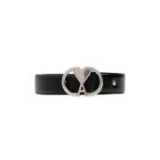 Leren riem Ami Paris , Black , Heren