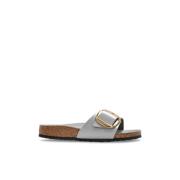 Madrid Big Buckle Slides Birkenstock , Gray , Dames