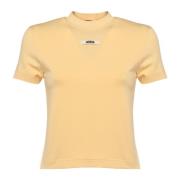 Gele T-shirt met Grosgrain Logo Jacquemus , Yellow , Dames