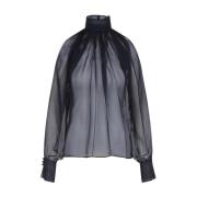 Midnight Blue Blouse Saint Laurent , Blue , Dames