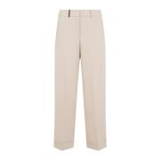 Beige Cropped Broek Peserico , Beige , Dames