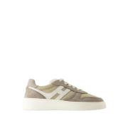 Khaki Leren Sneakers met Rubberen Zool Hogan , Green , Heren