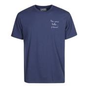 Katoenen T-shirt met voorlogo MC2 Saint Barth , Blue , Heren