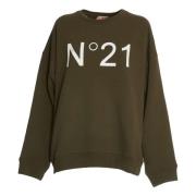 Groene Crew Neck Sweatshirt N21 , Green , Dames