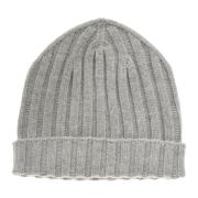 Kasjmier Ribgebreide Beanie Hoed Grijs Hindustrie , Gray , Heren