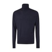 Midnight Langemouw Crew Neck Pullover John Smedley , Black , Heren