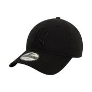 Vintage Gewassen Yankees Logo Pet New Era , Black , Heren