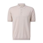 Zijde Blend Polo Shirt Lichtgewicht Elegant Maurizio Baldassari , Beig...