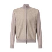 Luxe wol en suède jas Maurizio Baldassari , Gray , Heren