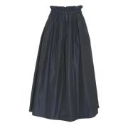 Taffeta Midi Rok Herno , Black , Dames